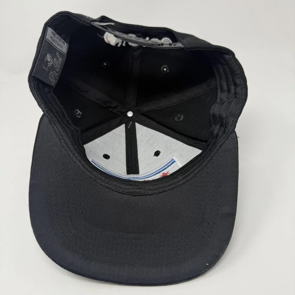 Chicago Flag Hat Cap Snap Back Black Pit Bull Mens Flat Bill Embroidered
